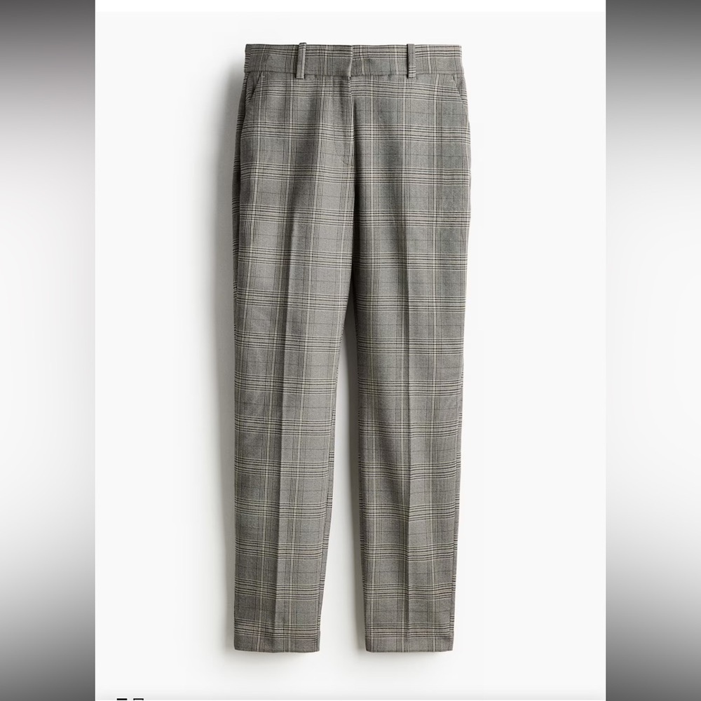 Women's | H&M Plaid Work Pants, Gray Beige | Size 8